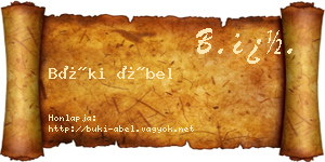 Büki Ábel névjegykártya